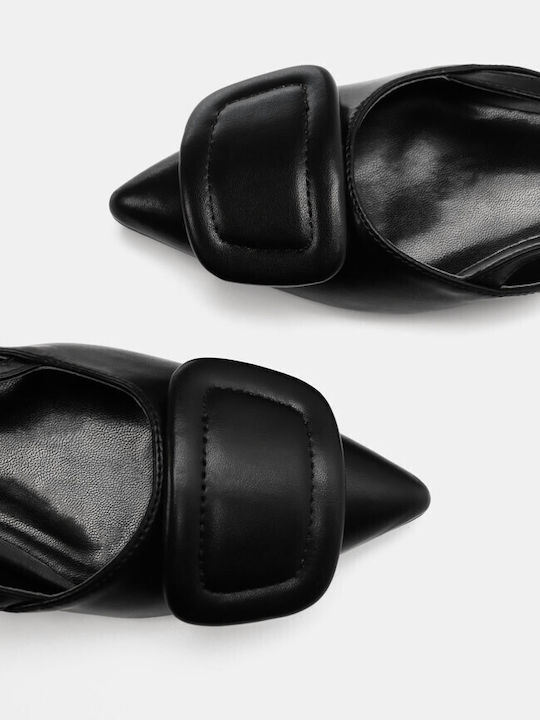 Luigi Flat Mules Black