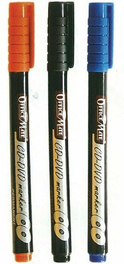 Officemate Markere pentru CD/DVD Albastri 10buc