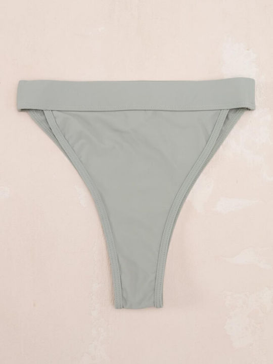 Gigi Bikini Slip Ψηλόμεσο Γκρι