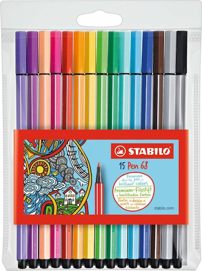 Stabilo Ακρυλικοί Μαρκαδόροι 1mm Σετ 15 χρώματα