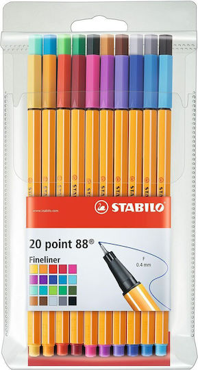 Stabilo 88 Design Markers 0.4mm Multicolour 20pcs