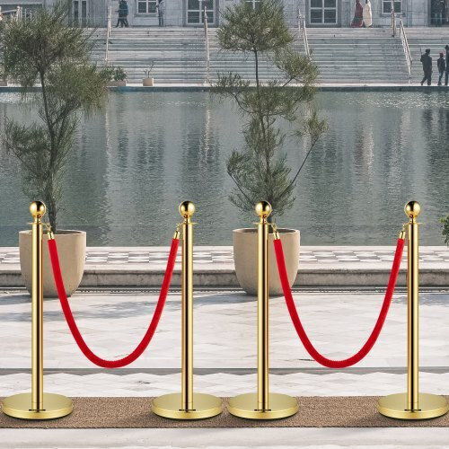 Velvet Ropes & Gold Posts Vevor 1.5m 4pcs Tdzqthrsglzj4238fv0