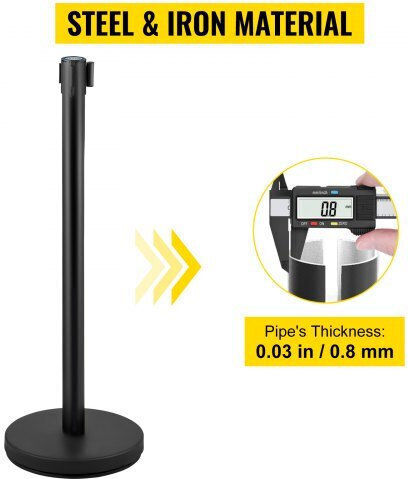 Set of 4 Crowd Control Posts Vevor Black Belt 2m Glzhshdjtzgt4hkjuv0