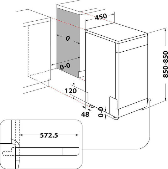 Whirlpool Ελεύθερο Πλυντήριο Πιάτων για 10 Σερβίτσια EcoFriendly Π45xY85εκ. Inox