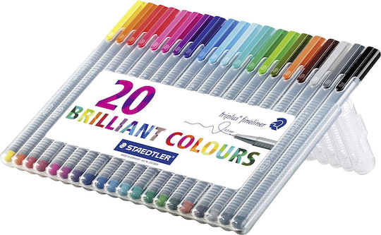 Staedtler Fineliner Triplus Design Markers 0.03mm Multicolour 20pcs