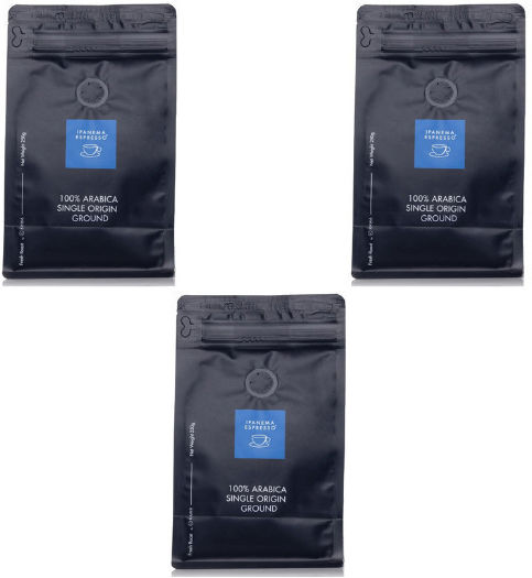 Ipanema Espresso Espresso Kaffee Arabica Combo Gemahlen 3x250gr