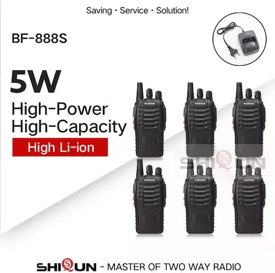 Stație radio Baofeng Bf-888s Walkie Talkie 5W Putere de ieșire Baterie 1500mAh 6 bucăți