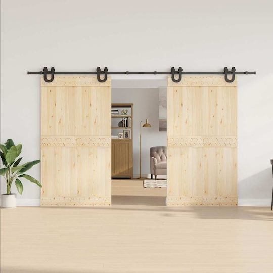 vidaXL Schiebetürmechanismus Für Türknaufe 366cm Schwarz