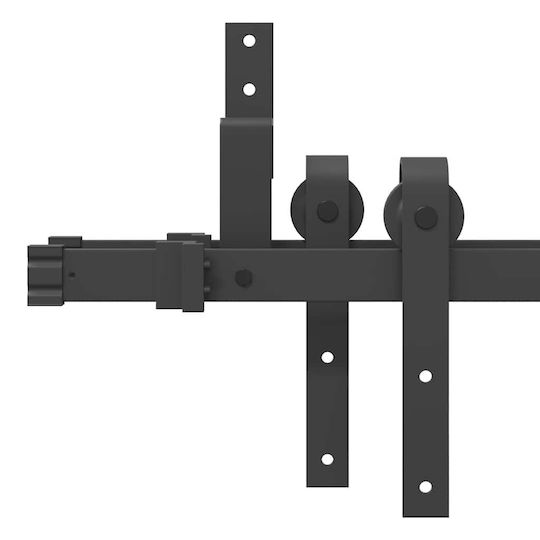 vidaXL Schiebetürmechanismus Für Türknaufe 213.5cm Schwarz