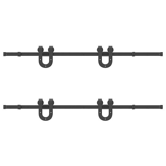 vidaXL Schiebetürmechanismus Für Türknaufe 366cm Schwarz