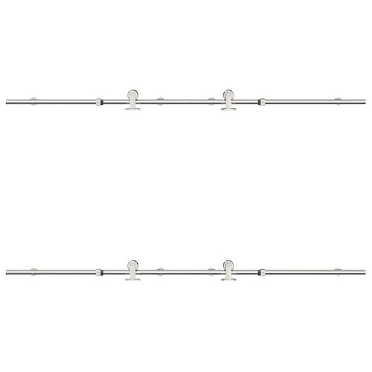 vidaXL Μηχανισμός Συρόμενης Μεσόπορτας 183cm Ασημί