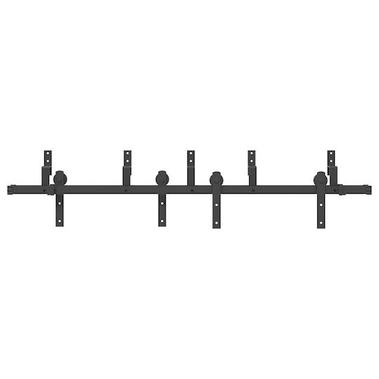 vidaXL Sliding Door Mechanism for Middle Door 183cm Black