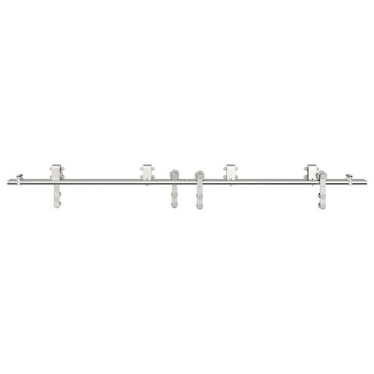 vidaXL Sliding Door Mechanism for Middle Door 200cm Silver