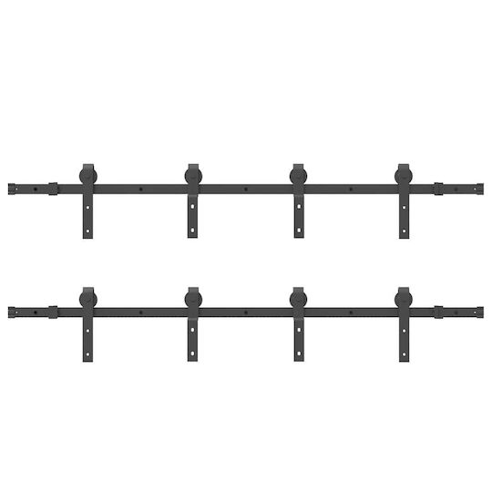 vidaXL Schiebetürmechanismus Für Türknaufe 366cm Schwarz