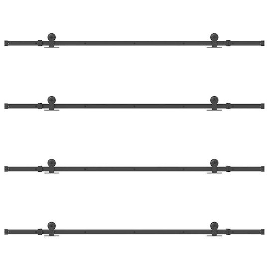 vidaXL vidaXL Sliding Door Mechanism for Middle Door 427cm Black