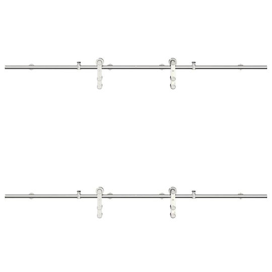 vidaXL Sliding Door Mechanism for Middle Door 183cm Silver