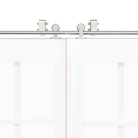 vidaXL Μηχανισμός Συρόμενης Μεσόπορτας 183cm Ασημί
