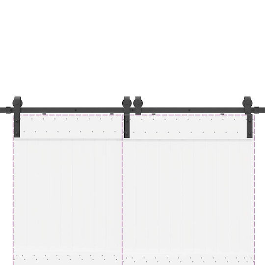 vidaXL Schiebetürmechanismus Für Türknaufe 366cm Schwarz