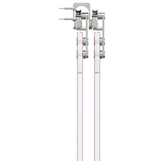 vidaXL Sliding Door Mechanism for Middle Door 183cm Silver