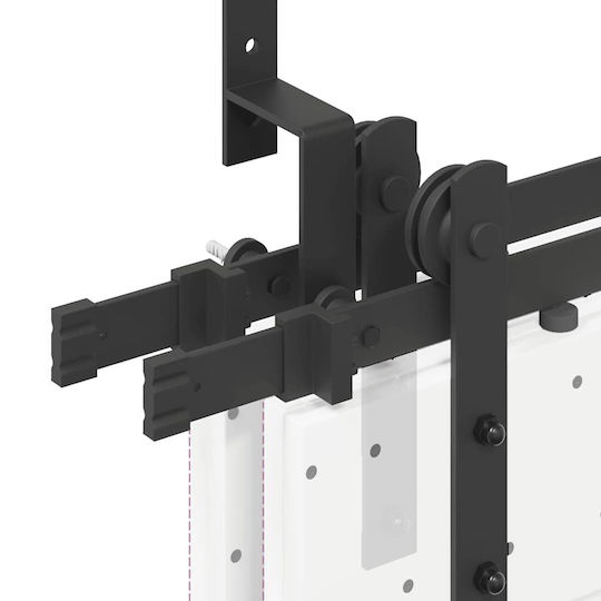 vidaXL Sliding Door Mechanism for Middle Door 366cm Black
