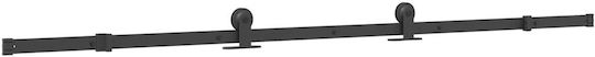 Vidaxl Συρόμενη Πόρτα Σετ Υλικού 90x205 Cm Γυαλί&αλουμίνιο Μαύρο