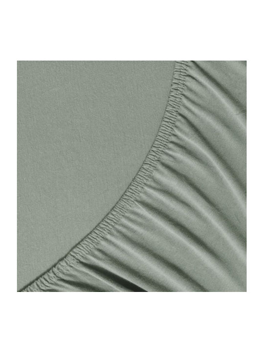 La Luna Sheet Semi Double with Elastic 120x200+40cm. Haki