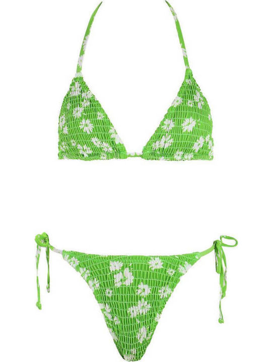 Set Bikini Τριγωνάκι Floral Λαχανί