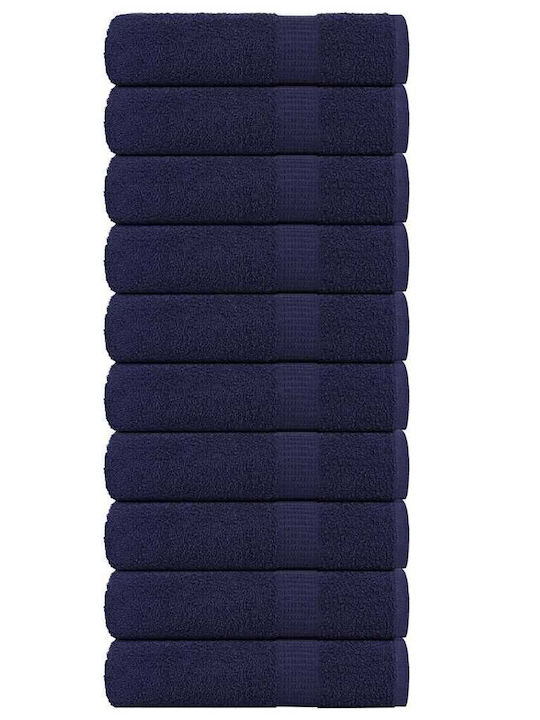 vidaXL 10pc Bath Towel Set 70x140cm. Blue