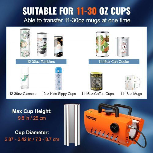 Vevor Mug Heat Transfer Machine Sublimation Blanks 11-15oz 30oz Sdkbj600w30ozzjvov2