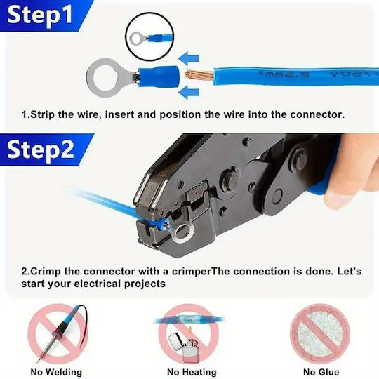 102pcs Aκροδέκτες Assorted Spade Terminals Insulated Cable Connector