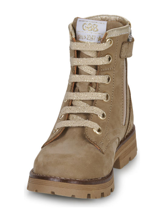 Kinderstiefel mit Schnürsenkeln Beige