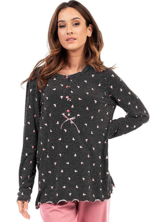Secret Point Set Pijamale pentru Femei Satin Bicolour