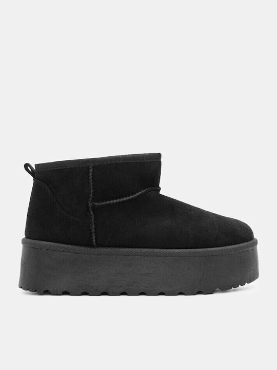 Stiefeletten Damen mit Pelz Schwarz