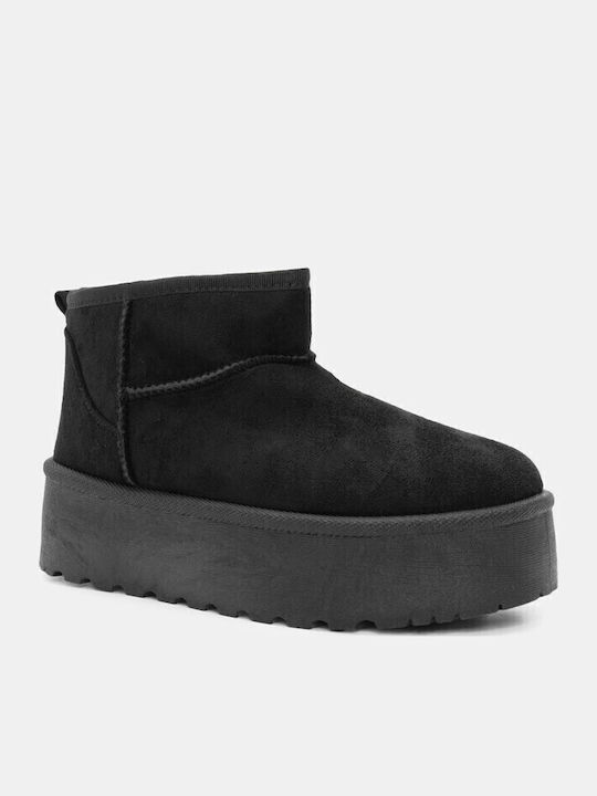Stiefeletten Damen mit Pelz Schwarz