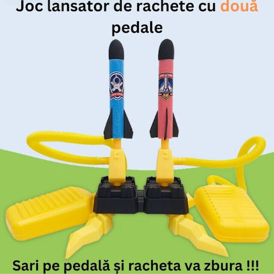 Toy Kids Rocket Launcher Foot Two Launchers 6 Rockets Without Light