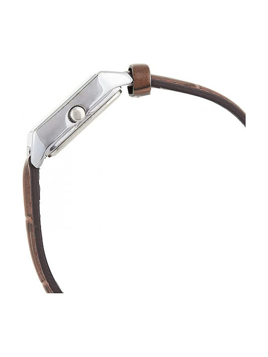 Casio Women's Watch with Brown Leather Strap