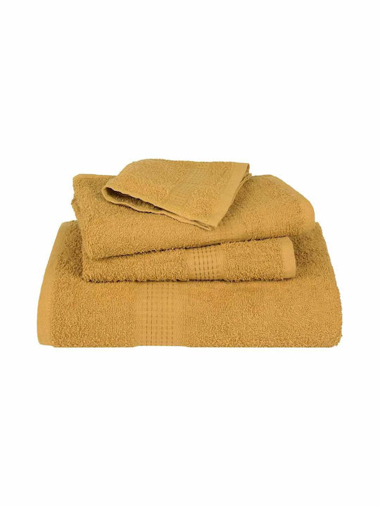 vidaXL Bath Towel 100x200cm Gold 10 Pieces Weight 360gr/m²