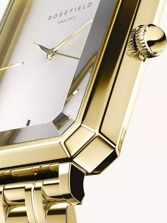 Rosefield The Elles Women's Watch with Gold Metal Bracelet