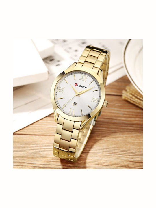 Curren Women's Watch with Gold Metal Bracelet