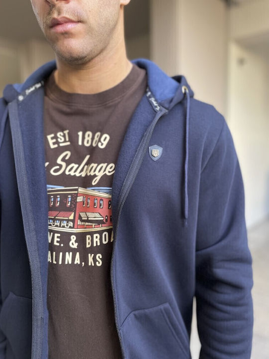 Ζακέτα με Κουκούλα Μπλε