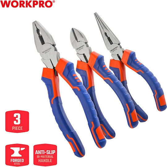 WorkPro Σετ Πένσες Μήκους 200mm 3τμχ
