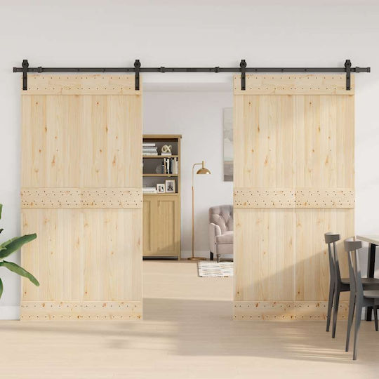 vidaXL Μηχανισμός Συρόμενης Μεσόπορτας 305cm Μαύρος