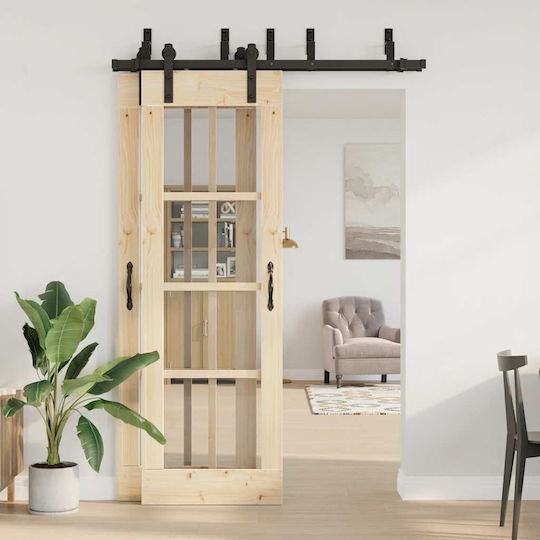 vidaXL Sliding Door Mechanism for Middle Door 152.5cm Black