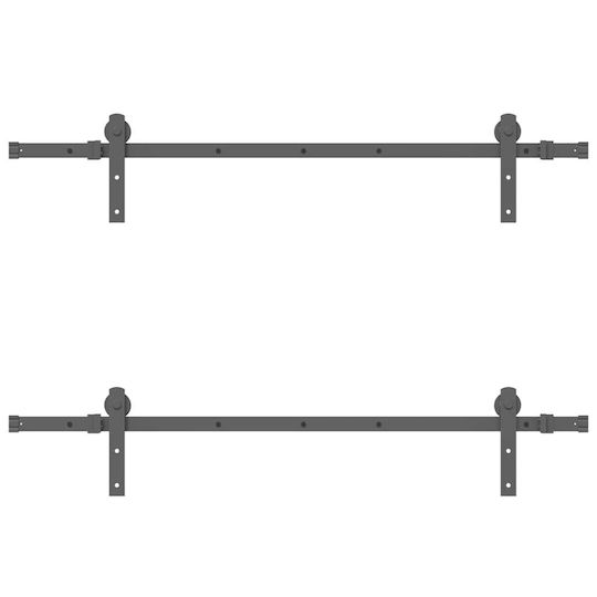 vidaXL Sliding Door Mechanism for Middle Door 152.5cm Black
