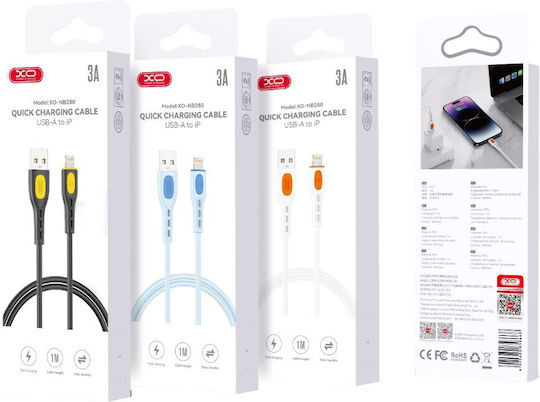 XO USB-A to Lightning Cable Μπλε 1m (16.005.0343)