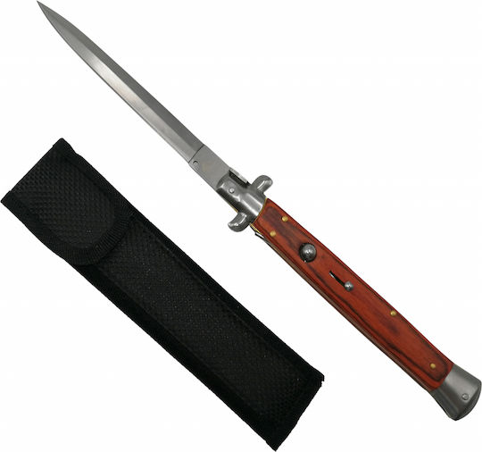 Set Three Automatic Knives Stiletto Stainless Steel 33 Cm Case Included