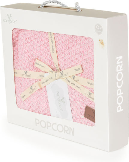 Cangaroo Одеяло Детски пелени за пелени Popcorn Плетено Розов 80x100см.