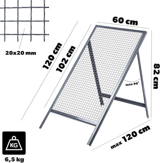 Sită de construcție Kadax pentru nisip, sol, pietriș 120x60cm plasă de 20mm