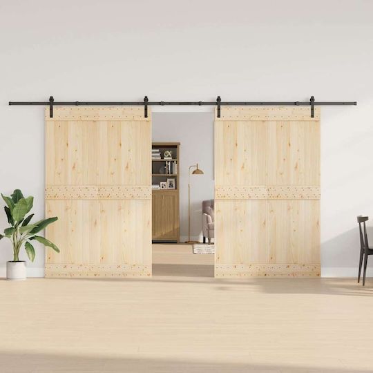 vidaXL Μηχανισμός Συρόμενης Μεσόπορτας 427cm Μαύρος