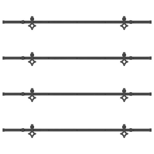 vidaXL Sliding Door Mechanism for Middle Door 427cm Black